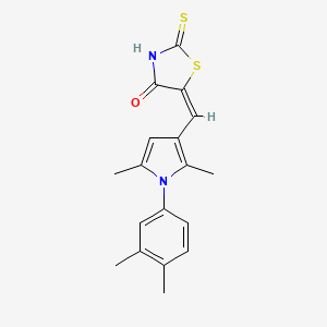 (5E)-5-{[1-(3,4-dimethylphenyl)-2,5-dimethyl-1H-pyrrol-3-yl]methylidene}-2-thioxo-1,3-thiazolidin-4-one