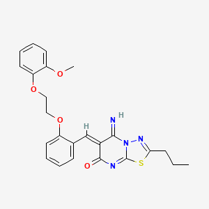 (6Z)-5-imino-6-{2-[2-(2-methoxyphenoxy)ethoxy]benzylidene}-2-propyl-5,6-dihydro-7H-[1,3,4]thiadiazolo[3,2-a]pyrimidin-7-one