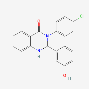 molecular formula C20H15ClN2O2 B11646031 3-(4-chlorophenyl)-2-(3-hydroxyphenyl)-2,3-dihydroquinazolin-4(1H)-one 