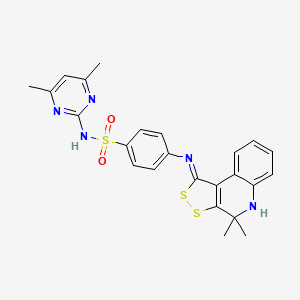 4-{[(1Z)-4,4-dimethyl-4,5-dihydro-1H-[1,2]dithiolo[3,4-c]quinolin-1-ylidene]amino}-N-(4,6-dimethylpyrimidin-2-yl)benzenesulfonamide