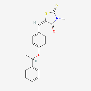 (5E)-3-methyl-5-[4-(1-phenylethoxy)benzylidene]-2-thioxo-1,3-thiazolidin-4-one