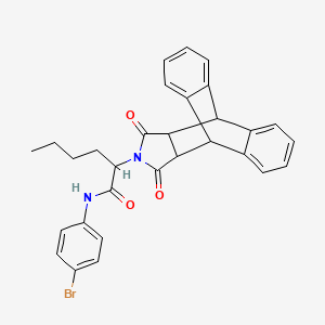 molecular formula C30H27BrN2O3 B11646070 N-(4-bromophenyl)-2-(16,18-dioxo-17-azapentacyclo[6.6.5.0~2,7~.0~9,14~.0~15,19~]nonadeca-2,4,6,9,11,13-hexaen-17-yl)hexanamide (non-preferred name) 