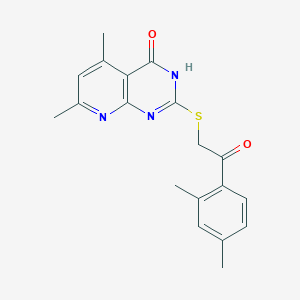 1-(2,4-Dimethylphenyl)-2-[(4-hydroxy-5,7-dimethylpyrido[2,3-d]pyrimidin-2-yl)sulfanyl]ethanone