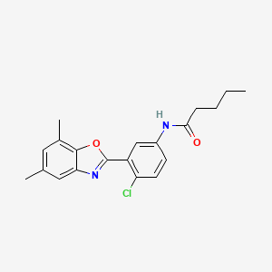 molecular formula C20H21ClN2O2 B11646097 N-[4-chloro-3-(5,7-dimethyl-1,3-benzoxazol-2-yl)phenyl]pentanamide 