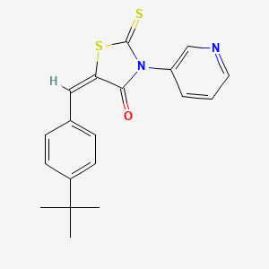 molecular formula C19H18N2OS2 B11646104 (5E)-5-(4-tert-butylbenzylidene)-3-(pyridin-3-yl)-2-thioxo-1,3-thiazolidin-4-one 