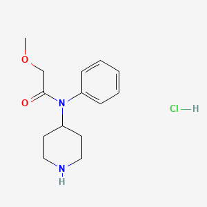 molecular formula C14H21ClN2O2 B1164611 2-Methoxy-N-phenyl-N-(piperidin-4-yl)acetamide hydrochloride CAS No. 101365-59-7