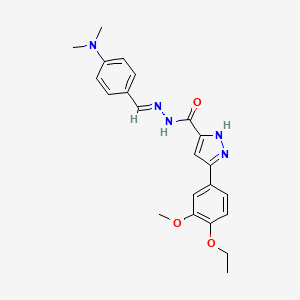 molecular formula C22H25N5O3 B11646110 N'-[(E)-[4-(Dimethylamino)phenyl]methylidene]-3-(4-ethoxy-3-methoxyphenyl)-1H-pyrazole-5-carbohydrazide 