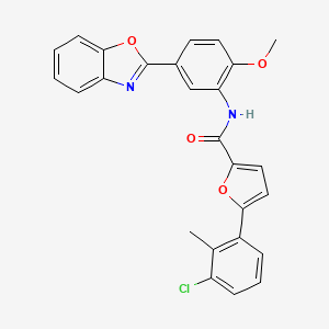 molecular formula C26H19ClN2O4 B11646112 N-[5-(1,3-benzoxazol-2-yl)-2-methoxyphenyl]-5-(3-chloro-2-methylphenyl)furan-2-carboxamide 