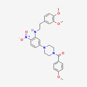 molecular formula C28H32N4O6 B11646117 (4-{3-[2-(3,4-Dimethoxy-phenyl)-ethylamino]-4-nitro-phenyl}-piperazin-1-yl)-(4-methoxy-phenyl)-methanone 