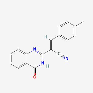 molecular formula C18H13N3O B11646120 (2E)-3-(4-methylphenyl)-2-(4-oxo-3,4-dihydroquinazolin-2-yl)prop-2-enenitrile 