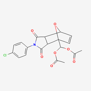 molecular formula C19H16ClNO7 B11646173 [2-(4-chlorophenyl)-1,3-dioxo-1,2,3,3a,7,7a-hexahydro-4H-4,7-epoxyisoindol-4-yl]methanediyl diacetate 