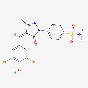 4-[(4Z)-4-(3,5-dibromo-4-hydroxybenzylidene)-3-methyl-5-oxo-4,5-dihydro-1H-pyrazol-1-yl]benzenesulfonamide