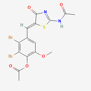 4-{(Z)-[(2E)-2-(acetylimino)-4-oxo-1,3-thiazolidin-5-ylidene]methyl}-2,3-dibromo-6-methoxyphenyl acetate