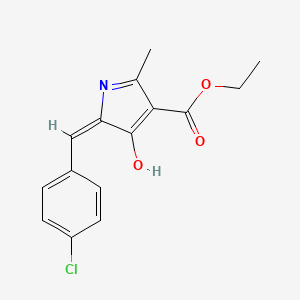 molecular formula C15H14ClNO3 B11646213 ethyl (5E)-5-(4-chlorobenzylidene)-2-methyl-4-oxo-4,5-dihydro-1H-pyrrole-3-carboxylate 