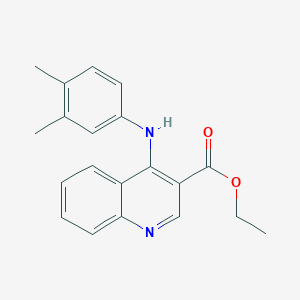 molecular formula C20H20N2O2 B11646220 Ethyl 4-[(3,4-dimethylphenyl)amino]quinoline-3-carboxylate 