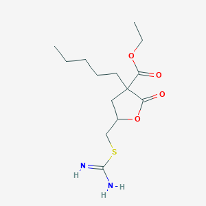 molecular formula C14H24N2O4S B11646243 Ethyl 5-[(carbamimidoylsulfanyl)methyl]-2-oxo-3-pentyloxolane-3-carboxylate 