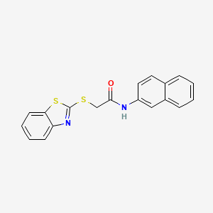 molecular formula C19H14N2OS2 B11646244 2-(1,3-benzothiazol-2-ylsulfanyl)-N-(naphthalen-2-yl)acetamide 