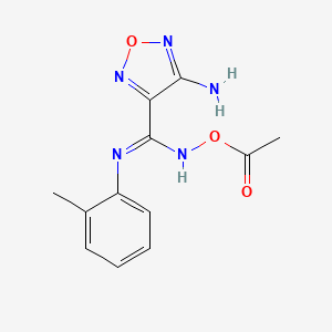 (E)-[(4-Amino-1,2,5-oxadiazol-3-YL)[(2-methylphenyl)amino]methylidene]amino acetate