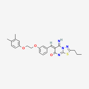 (6Z)-6-{3-[2-(3,4-dimethylphenoxy)ethoxy]benzylidene}-5-imino-2-propyl-5,6-dihydro-7H-[1,3,4]thiadiazolo[3,2-a]pyrimidin-7-one