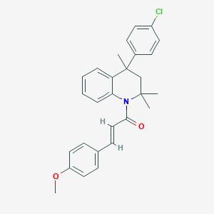 molecular formula C28H28ClNO2 B11646286 (2E)-1-[4-(4-chlorophenyl)-2,2,4-trimethyl-3,4-dihydroquinolin-1(2H)-yl]-3-(4-methoxyphenyl)prop-2-en-1-one 