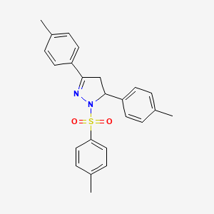 molecular formula C24H24N2O2S B11646297 3,5-bis(4-methylphenyl)-1-[(4-methylphenyl)sulfonyl]-4,5-dihydro-1H-pyrazole 