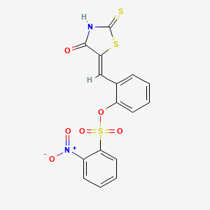 2-[(Z)-(4-oxo-2-thioxo-1,3-thiazolidin-5-ylidene)methyl]phenyl 2-nitrobenzenesulfonate