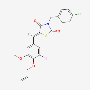 molecular formula C21H17ClINO4S B11646332 (5Z)-3-(4-chlorobenzyl)-5-[3-iodo-5-methoxy-4-(prop-2-en-1-yloxy)benzylidene]-1,3-thiazolidine-2,4-dione 