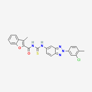 N-{[2-(3-chloro-4-methylphenyl)-2H-benzotriazol-5-yl]carbamothioyl}-3-methyl-1-benzofuran-2-carboxamide