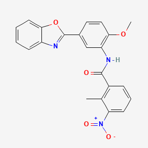 N-[5-(1,3-benzoxazol-2-yl)-2-methoxyphenyl]-2-methyl-3-nitrobenzamide