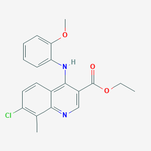 Ethyl 7-chloro-4-[(2-methoxyphenyl)amino]-8-methylquinoline-3-carboxylate