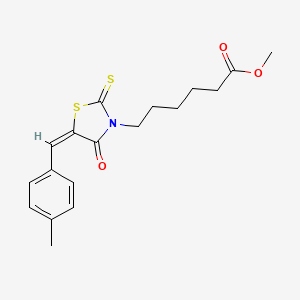 methyl 6-[(5E)-5-[(4-methylphenyl)methylidene]-4-oxo-2-sulfanylidene-1,3-thiazolidin-3-yl]hexanoate