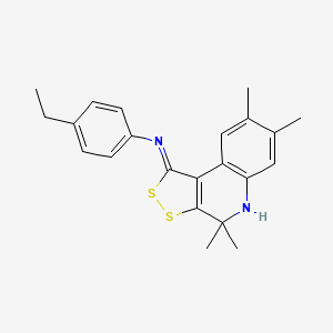 4-ethyl-N-[(1Z)-4,4,7,8-tetramethyl-4,5-dihydro-1H-[1,2]dithiolo[3,4-c]quinolin-1-ylidene]aniline