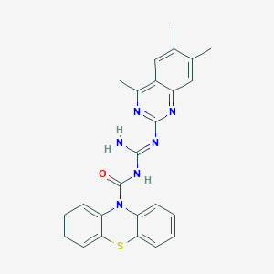 (NE)-N-[amino-[(4,6,7-trimethylquinazolin-2-yl)amino]methylidene]phenothiazine-10-carboxamide