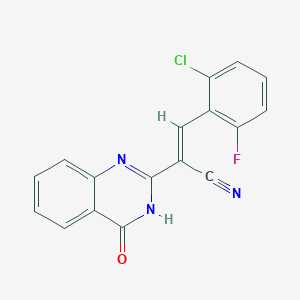 (2E)-3-(2-chloro-6-fluorophenyl)-2-(4-hydroxyquinazolin-2-yl)prop-2-enenitrile