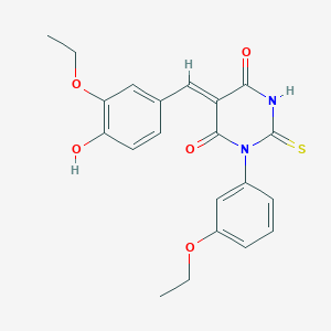 (5Z)-5-(3-ethoxy-4-hydroxybenzylidene)-1-(3-ethoxyphenyl)-2-thioxodihydropyrimidine-4,6(1H,5H)-dione