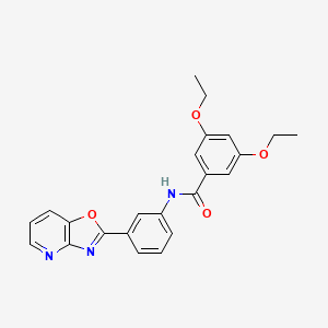 molecular formula C23H21N3O4 B11646466 3,5-diethoxy-N-[3-([1,3]oxazolo[4,5-b]pyridin-2-yl)phenyl]benzamide 