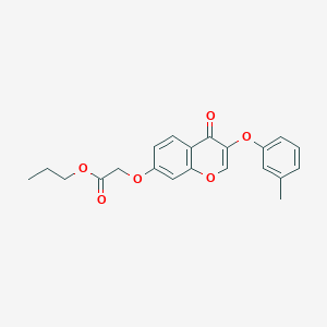 molecular formula C21H20O6 B11646474 propyl {[3-(3-methylphenoxy)-4-oxo-4H-chromen-7-yl]oxy}acetate 