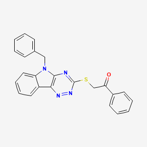 2-({5-Benzyl-[1,2,4]triazino[5,6-B]indol-3-YL}sulfanyl)-1-phenylethanone