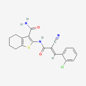 2-{[(2E)-3-(2-chlorophenyl)-2-cyanoprop-2-enoyl]amino}-4,5,6,7-tetrahydro-1-benzothiophene-3-carboxamide