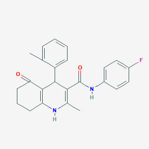 N-(4-fluorophenyl)-2-methyl-4-(2-methylphenyl)-5-oxo-1,4,5,6,7,8-hexahydroquinoline-3-carboxamide