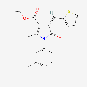 ethyl (4Z)-1-(3,4-dimethylphenyl)-2-methyl-5-oxo-4-(thiophen-2-ylmethylidene)-4,5-dihydro-1H-pyrrole-3-carboxylate