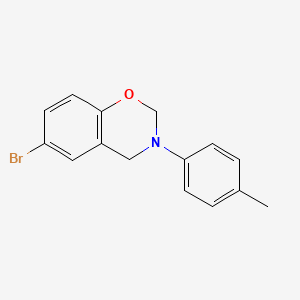 molecular formula C15H14BrNO B11646517 6-bromo-3-(4-methylphenyl)-3,4-dihydro-2H-1,3-benzoxazine 