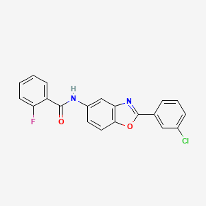 N-[2-(3-chlorophenyl)-1,3-benzoxazol-5-yl]-2-fluorobenzamide