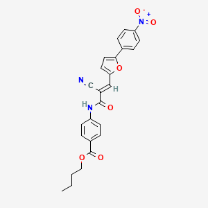 molecular formula C25H21N3O6 B11646541 butyl 4-({(2E)-2-cyano-3-[5-(4-nitrophenyl)furan-2-yl]prop-2-enoyl}amino)benzoate 