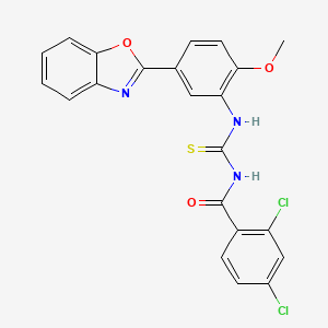 N-{[5-(1,3-benzoxazol-2-yl)-2-methoxyphenyl]carbamothioyl}-2,4-dichlorobenzamide