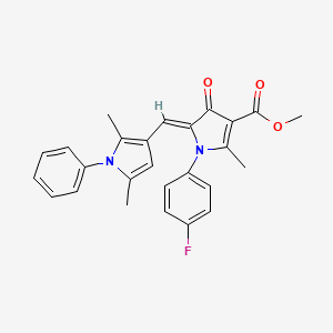 methyl (5Z)-5-[(2,5-dimethyl-1-phenyl-1H-pyrrol-3-yl)methylidene]-1-(4-fluorophenyl)-2-methyl-4-oxo-4,5-dihydro-1H-pyrrole-3-carboxylate