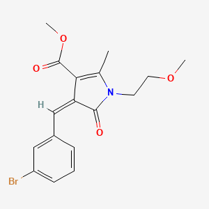 molecular formula C17H18BrNO4 B11646590 methyl (4Z)-4-(3-bromobenzylidene)-1-(2-methoxyethyl)-2-methyl-5-oxo-4,5-dihydro-1H-pyrrole-3-carboxylate 