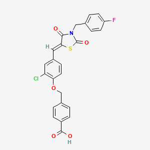 4-[(2-chloro-4-{(Z)-[3-(4-fluorobenzyl)-2,4-dioxo-1,3-thiazolidin-5-ylidene]methyl}phenoxy)methyl]benzoic acid