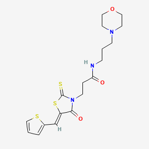 N-[3-(morpholin-4-yl)propyl]-3-[(5Z)-4-oxo-5-(thiophen-2-ylmethylidene)-2-thioxo-1,3-thiazolidin-3-yl]propanamide