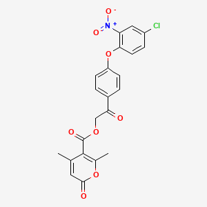 2-[4-(4-chloro-2-nitrophenoxy)phenyl]-2-oxoethyl 4,6-dimethyl-2-oxo-2H-pyran-5-carboxylate